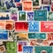 A collage of vintage postage stamps from around the world, showcasing diverse cultures and histories2, Generative AI
