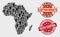 Collage of Voting Africa Map and Distress Truth Control Stamp Seal