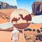 Collage of Wadi Rum Desert - Red Desert  Jordan  - travel background my photos