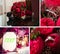 Collage of wedding photos. Bridal bouquet, dress, beautiful decoration, flowers and floral, ceremony