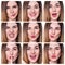 Collage of woman with different expressions