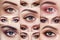 Collage of women`s eyes with long eyelashes