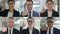 Collage of Young Business People Showing Thumbs Up Sign