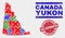 Collage of Yukon Province Map Sign Mosaic and Distress Race Discrimination Watermark