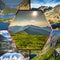 Collage of Zakopane mountains national park in Polonia