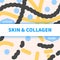 Collagen peptide protein molecule skin cell background