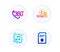 Collagen skin, 360 degree and Musical note icons set. Upload file sign. Vector