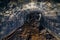 Collapsed old abandoned mine tunnel in Abkhazia