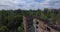 Collapsed school No1 of Pripyat town near Chernobyl (Aerial)