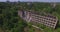 Collapsed school No1 of Pripyat town near Chernobyl (Aerial)