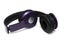 A collapsible purple wireless headphone