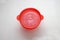 Collapsible red silicone container for microwave popcorn