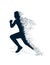 Collapsing silhouette of the running athlete