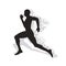Collapsing silhouette of the running athlete