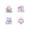 Collateral-based loans RGB color icons set