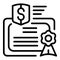 Collateral diploma icon outline vector. Loan bank