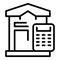 Collateral house calculator icon outline vector. Loan marketing