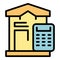 Collateral house calculator icon vector flat