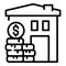 Collateral house icon outline vector. Bank payment