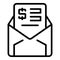 Collateral mail icon outline vector. Time money