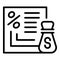 Collateral percent icon outline vector. Marketing loan