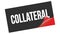 COLLATERAL text on black red sticker stamp