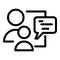 Colleague chat icon, outline style