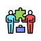 colleagues company puzzle color icon vector illustration