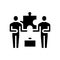 colleagues company puzzle glyph icon vector illustration