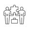 colleagues company puzzle line icon vector illustration