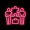 colleagues company puzzle neon glow icon illustration