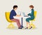 Colleagues coworking flat vector illustration