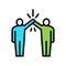 colleagues greeting color icon vector color illustration