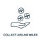 Collect Airline Miles icon. Line style element from loyalty program collection. Thin Collect Airline Miles icon for templates,