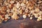 collected marasmius mushrooms & x28; Marasmius oreades& x29; - wild mushrooms season