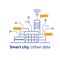 Collecting urban data, smart city, convenient services, modern technology, office building area