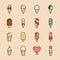 Collection of 16 vector ice creams.