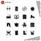 Collection of 16 Vector Icons in solid style. Pixle Perfect Glyph Symbols for Web and Mobile. Solid Icon Signs on White Background