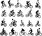 Collection of 20 sketch bicyclists