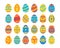 Collection of 24 Easter egg icon with various pattern.