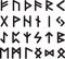 Collection of 24 scandinavic runes black inside.  Silhouette futhark icon set. Elder viking hieroglyphics. Vector illustration