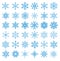 Collection of 36 snowflakes vector