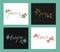Collection with 4 Holiday cards made hand lettering Love, hope, peace, joy.