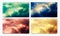 A collection of 4 seasonal banners with summer, winter, autumn, spring clouds. Dramatic clouds of sunrise or sunset