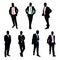 A collection of 7 Businessmen Vector Silhouettes