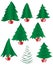 Collection of 8 Undecorated Christmas Trees