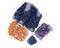 Collection of amethyst and citrine druse geodes