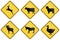 Collection of animal crossing signs used in the USA