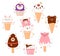 Collection of animal shaped ice cream