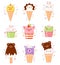 Collection of animal shaped ice cream
